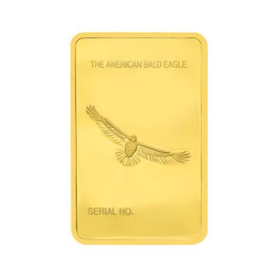 China America Business Gift Customized Eagle Gold Silver Plated American Bald 1 Ounce Souvenir Bullion Bars Coin for sale