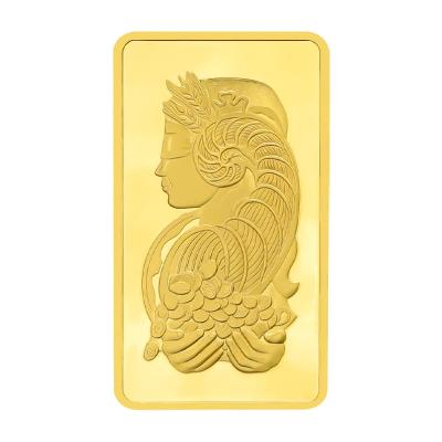 China Custom Rectangle Goddess America Metal Craft Factory Gold Souvenir Coin Ingot Master Bar for sale