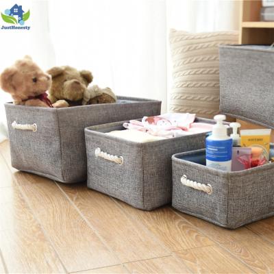 China Decorative Doll Storage Boxes Most Popular Canvas Folding Storage Box, Cloth Divided Boxed Storage Canvas Bin for sale