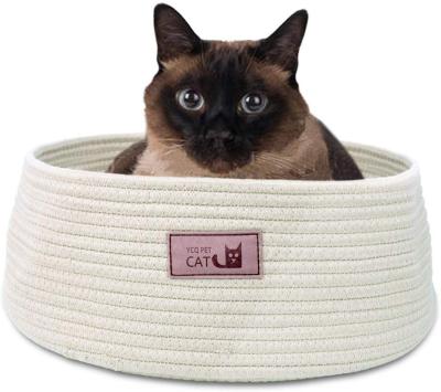 China Cat Bed Round Cat Bed Basket Nest Cotton Pet Sleep Bed Bedroom Warm Medium Nesting Nesting Round Cat Bed Rest Cute Fun for sale