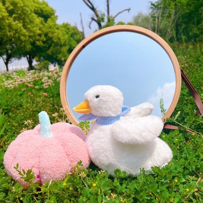 China Duck Plush Toy White Faux Stuffed Animal Plush Toy Round Mini Plush Duck Toy for sale