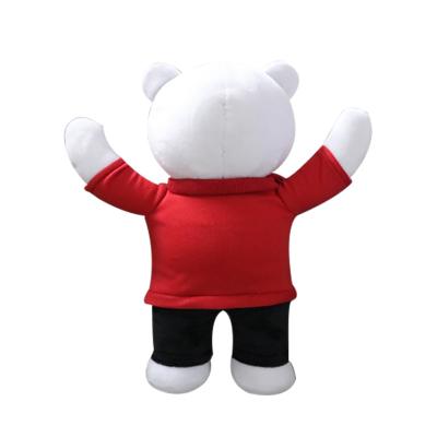 China Wholesale Custom Stuffed Plush Toy Clothed Polar Bear Stuffed Animal Doll For Girlfriend Gift for sale