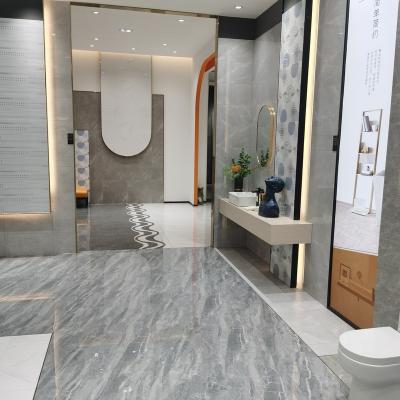 China 750*1500 Whole Body Modern Bright Marble Gray Interior Wall Tile for sale