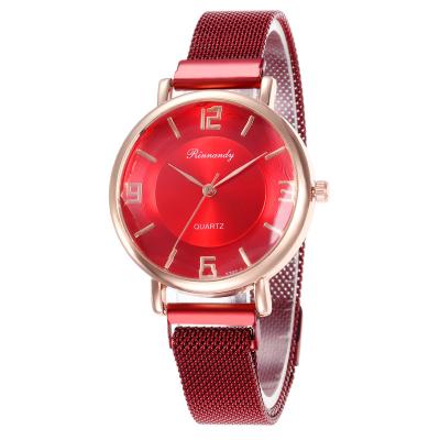 China WJ-8568 Sky Alloy Face Fashion Charm Ladies Stainless Steel Magnetic Woman Mesh Wrist Watch for sale