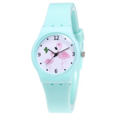 China WJ-8378 Beautiful Ladies Silicone Watch Band Plastic Case Watch for sale