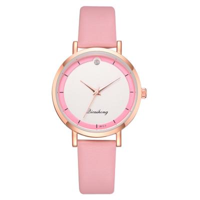 China WJ-8447 New Fashion Women Good Quality Many Colors Alloy Watch Case Pu Leather Bracelet Watch for sale