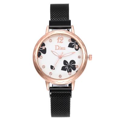 China WJ-8460 New Fashion Flower Watch Ladies China Factory Alloy Case Stainless Steel Band Mesh Watch for sale