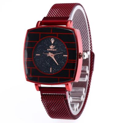 China WJ-7871 Magnet Buckle Creative Diamonds Dial Charming Net Belt Band Lady Watch Best Selling Quartz Fancy Women Wrist Watch for sale