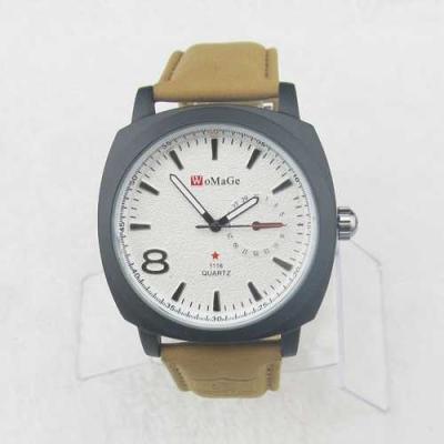 China WJ-3397 Womage genuine leather attractive hot sale vogue popular men leather watch for sale