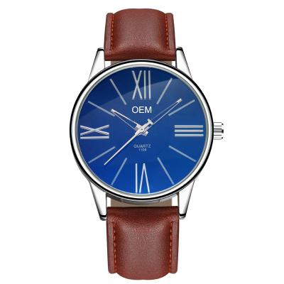 China Reloj bajo de la prenda impermeable de la correa de cuero del reloj del OEM de la venta WJ-8111 del reloj caliente apuesto de alta calidad MOQ del cuarzo para los hombres en venta