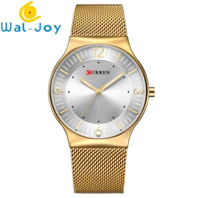 China WJ-7428 CURREN 8304 Ultra-thin Round Luxury Men's Watch Minimalist Digital Net Band Wrist-watch Waterproof Imported Wick Watch for sale