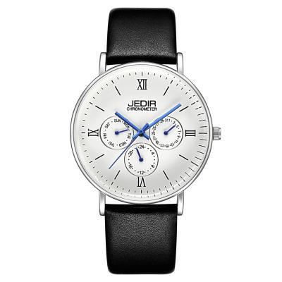 中国 WJ-7396卸売JEDIRのブランドの人の腕時計は最も遅く3ATM水晶Handwatchesの自動日付日の革腕時計を設計します 販売のため