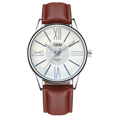 China WJ-8111 sua faixa mais nova Handwatches do couro do estilo do logotipo para relógios baratos concisos dos homens de negócio dos homens com impermeável à venda