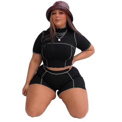 China Breathable hot selling products European and American fashion pure color temperament leisure female plus size yoga suit sports wear for sale