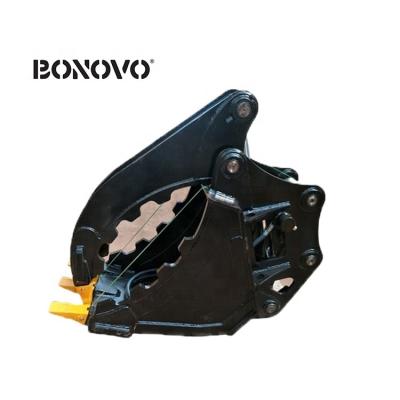 China Building Material Shops Bonovo Hydraulic Excavator Grab Bucket With Thumb, Excavator Grapple Bucket, Thumb Bucket for sale