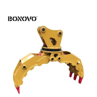 China For Scrap Metals Demolition Layout BONOVO Hydraulic Grapple Excavator Hydraulic Rotating Grapple for sale