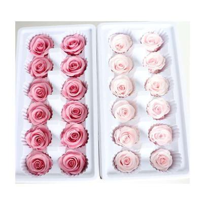 China Romantic Real Preserved Rose 2021 Hot Selling Preserved Flowers Preserved Rose 3-4 Cm Preserved Rose Head 12pcs For DIY Gift for sale