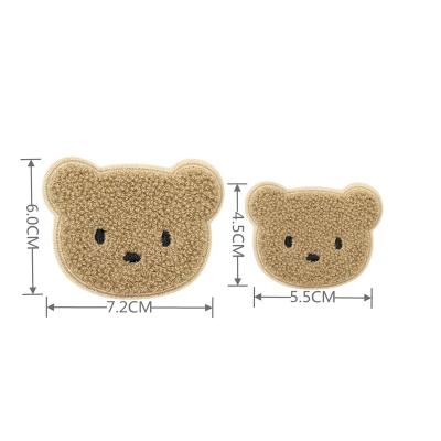 China Viable Cute Bear Colorful Cartoon Embroidered Patch Decoration Wholesale Embroidered Iron On Patches For Clothing for sale