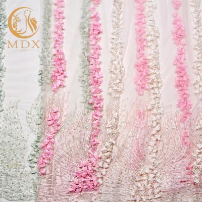 China Viable Custom Wedding Dress Evening Dress Designs Hand Work Embroidery Lace Fabric for sale