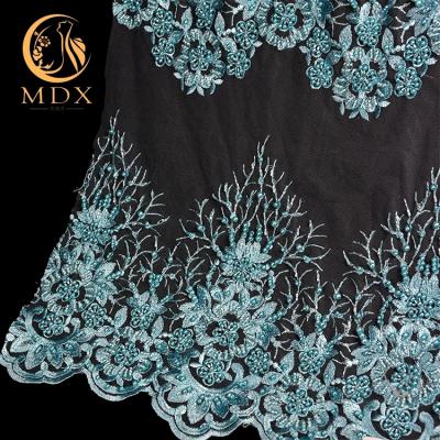 China Newest Sustainable High Quality Bridal Gown 3d African Wedding Beaded Lace Fabric for sale