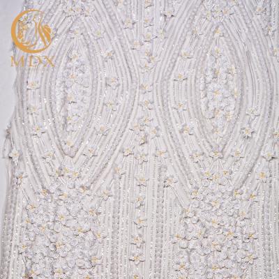 China Handmade Custom Simple Bride Evening Wedding Dress Knit Embroidery Lace Trim Fabric for sale