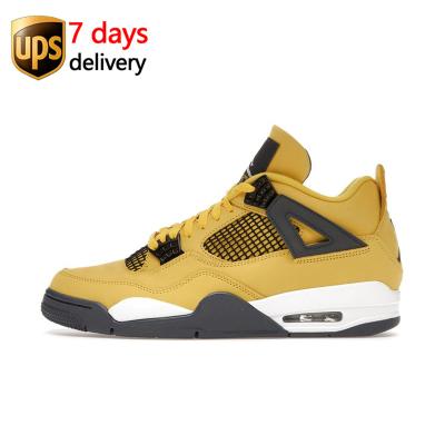 China CT8527-700 EVA Lightning Basketball Comfortable Sneakers Comfortable Running Shoes Nike Air Jordans 4 for sale