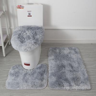 China 3 Piece Bathroom Blankets Washable Custom Covers Set Non Slip And Water Soft Absorbent Floor Mat Carpet Bath Mat for sale