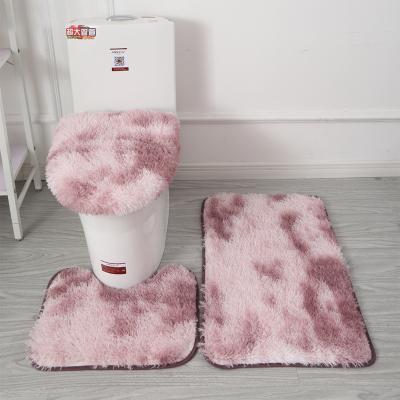 China 3 Piece Bathroom Blankets Washable Custom Covers Set Non Slip And Water Soft Absorbent Floor Mat Carpet Bath Mat for sale