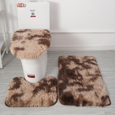 China 3 Piece Bathroom Blankets Washable Custom Covers Set Non Slip And Water Soft Absorbent Floor Mat Carpet Bath Mat for sale