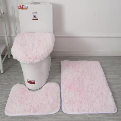 China 3 Piece Bathroom Blankets Washable Custom Covers Set Non Slip And Water Soft Absorbent Floor Mat Carpet Bath Mat for sale