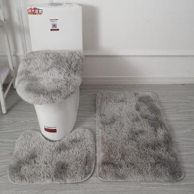 China 3 Piece Bathroom Blankets Washable Custom Covers Set Non Slip And Water Soft Absorbent Floor Mat Carpet Bath Mat for sale