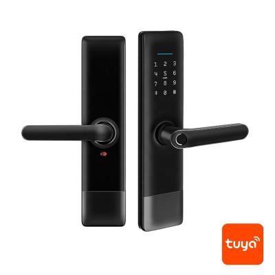 China Bluetooth+WiFi+Fingerprint+Card+Password+Mechanical Locks Tuya Smart Waterproof Mobile App Life Digital Electronic Door Locks For Home for sale