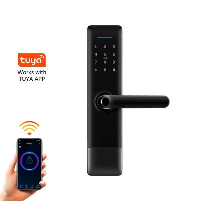 China Bluetooth+WiFi+Fingerprint+Card+Password+Mechanical Locks Digital Fingerprint Wifi Custom Wireless Electronic Door Lock with Tuya Smart Life APP for sale