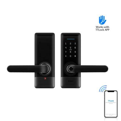 China Bluetooth+WiFi+Fingerprint+Card+Password+Mechanical Locks Smart APP BLE Lock TTT Lock Waterproof Fingerprint Biometric Sliding Door Lock For Aluminum Glass Door for sale