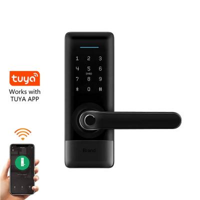 China Bluetooth+WiFi+Fingerprint+Card+Password+Mechanical Locks Tuya Smart App Life Wifi Digital Smart Door Lock with 6068 Stainless Steel Fingerprint and Mortise for sale