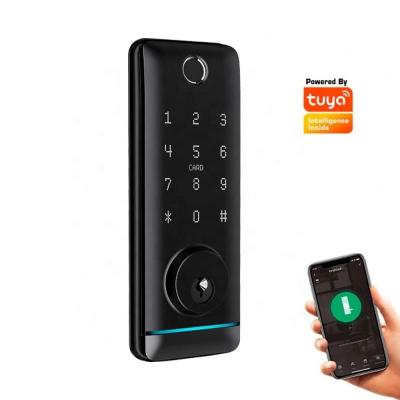 China Bluetooth+WiFi+Fingerprint+Password+Card+Mechanical Locks High Quality Keyless Smart Card Digital Fingerprint Door Lock with Tuya APP for sale