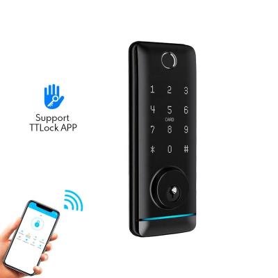 China Bluetooth+WiFi+Fingerprint+Password+Card+Mechanical Locks BLE Electric Cylinder BLE Anti-theft Euro Turn Smart Keyless Thumb Lock With Lock App for sale