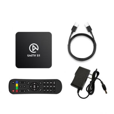 China Original Portuguese Small Plastic New Design 4k IPTV Brazil UniTV-S1 Set Top Box for sale