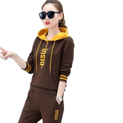 China Anti-pilling two-piece set of 2021 new fall and winter women's loose hooded sportswear for sale