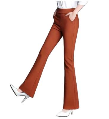 China Anti-wrinkle spring and summer micro bell bottoms thin pants autumn and winter cashmere thickening ladies high waist stretch stretch tube for sale