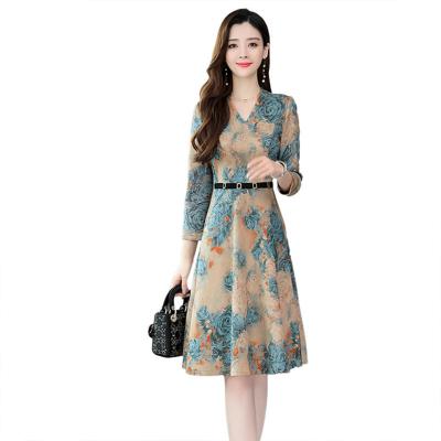 China hot sale Anti-wrinkle fashion women's clothing long sleeves Europe clothing women's high quality slim dresses hot sale woman dress for sale