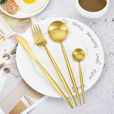 China Sustainable Factory Price Wholesale Luxury Gold Plated Flatware Set 304 Stainless Steel Cutlery for sale