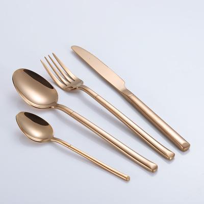 China 304 Stainless Steel Viable Wholesale Elegant Events Wedding Hotel Restaurant Rose Gold Cutlery Set for sale