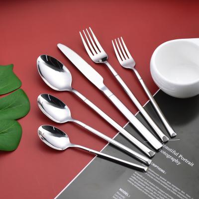 China High Quality Disposable Food Grade Metal Silverware Hotel Wedding Custom Logo 304 Stainless Steel Black Knife And Fork Spoon Cutlery Set for sale