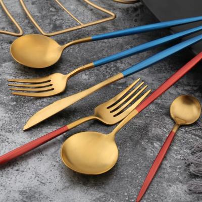 China Rose Gold Plated Flatware Cutlery Disposable Stainless Steel Set for sale