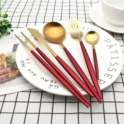 China 2020 Best Seller Disposable Modern Elegant Restaurant Gold Plated Flatware Set Stainless Steel Cutlery For Wedding for sale