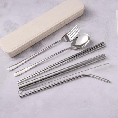 China Sustainable Portable Food Grade 304 Stainless Steel Travel Cutlery Set for sale