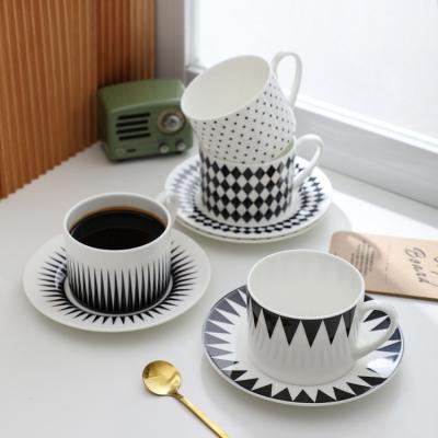 China Low Stocked Price Guaranteed Quality Geometry Pattern Coffee Cups And Saucers for sale