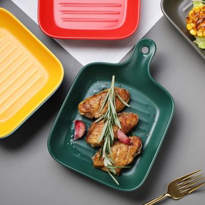 China SUSTAINABLE SQUARES Bake Dish With Handle Various Wholesale Custom Good Quality Ceramic Kitchen Bake Items for sale