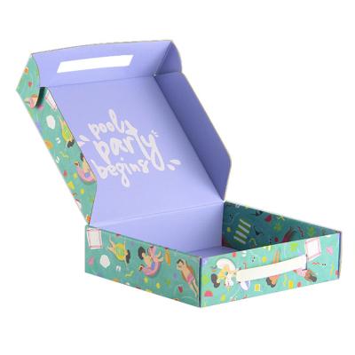 China Double-Sided Printing Custom Gift Materials Logo Folding Airplane Box Recycled Cosmetic Shipping Box For Hair Extension /Wig for sale